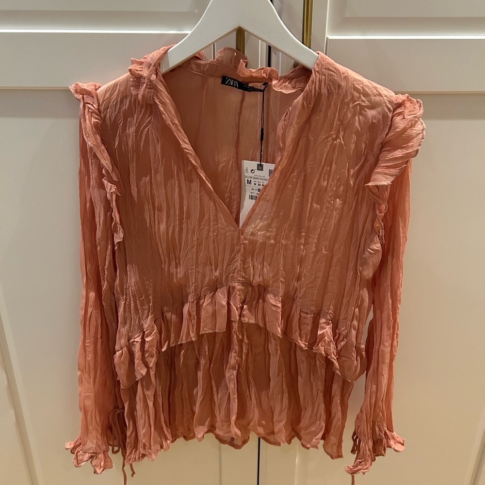 ZARA PINK BLOUSE SIZE M